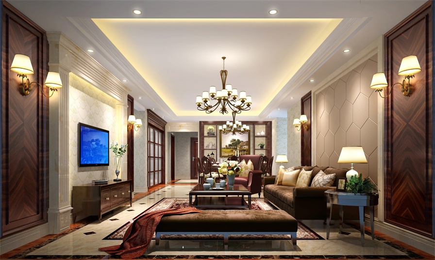 李总别墅一楼客厅